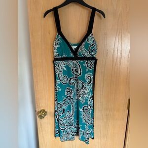 Speechless Teal and Black Patterned Dress
